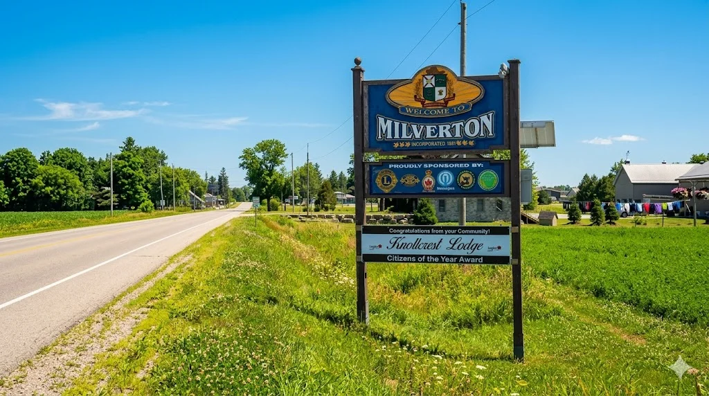 Ellice and Milverton Swamps nature preserve sign in Perth County Ontario